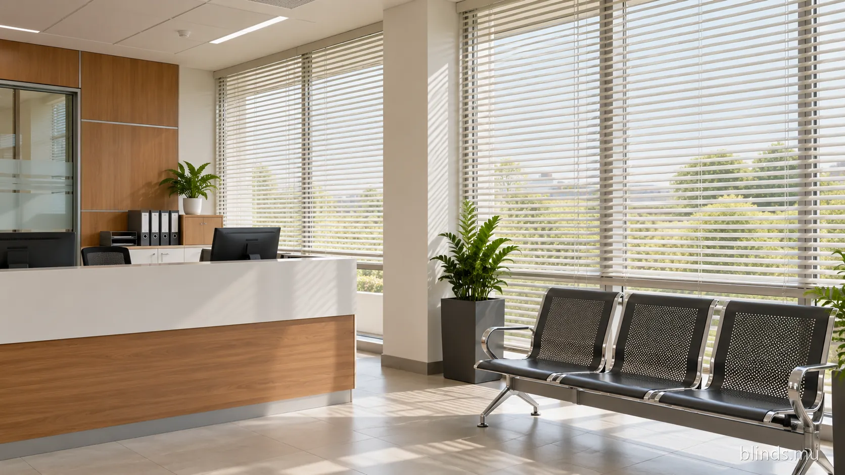 Reception · Aluminium blinds