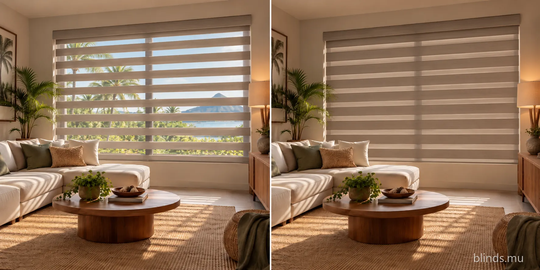 The same living room with the Eclipse bands closed