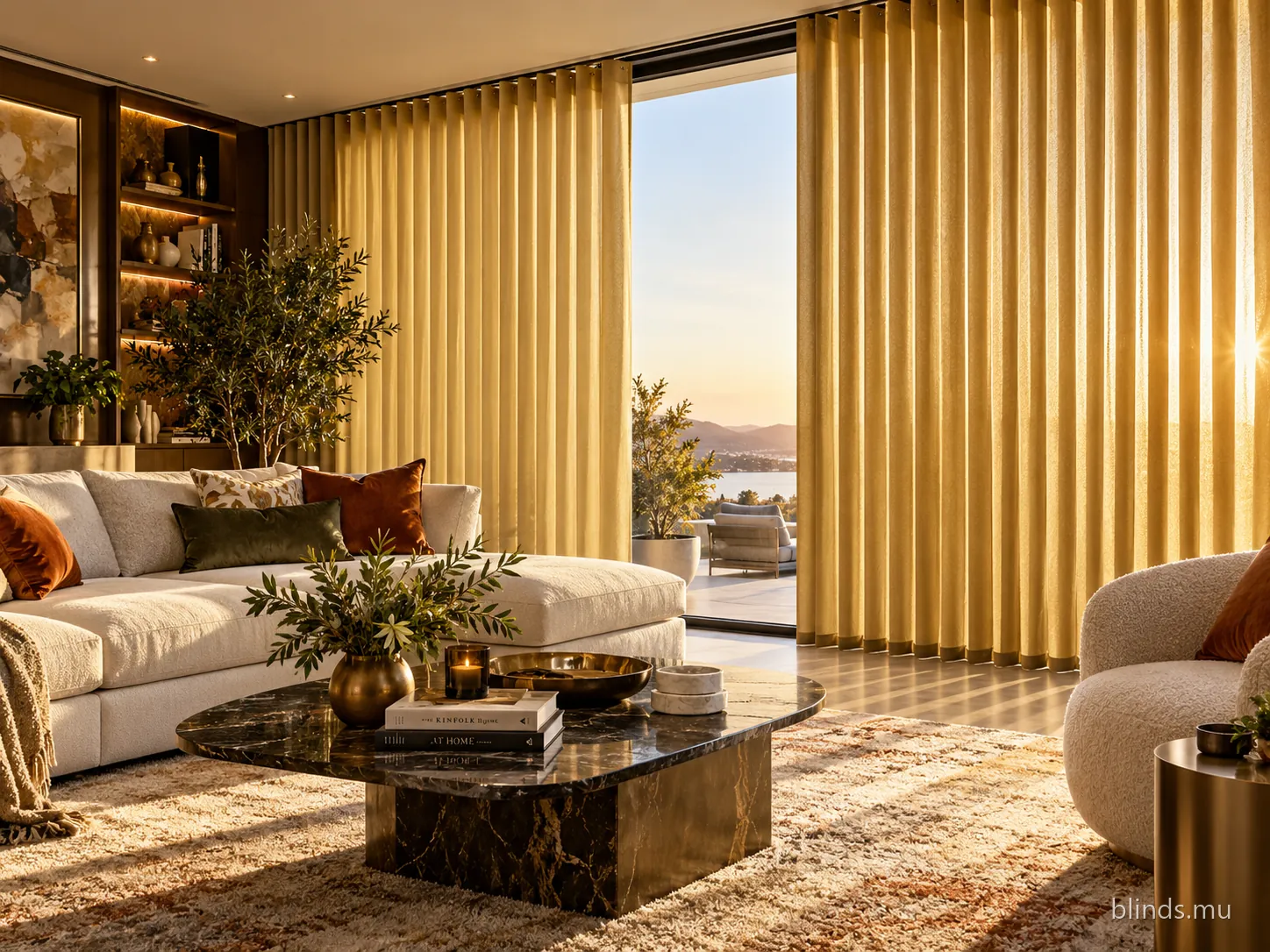 Living room with Luminous blinds