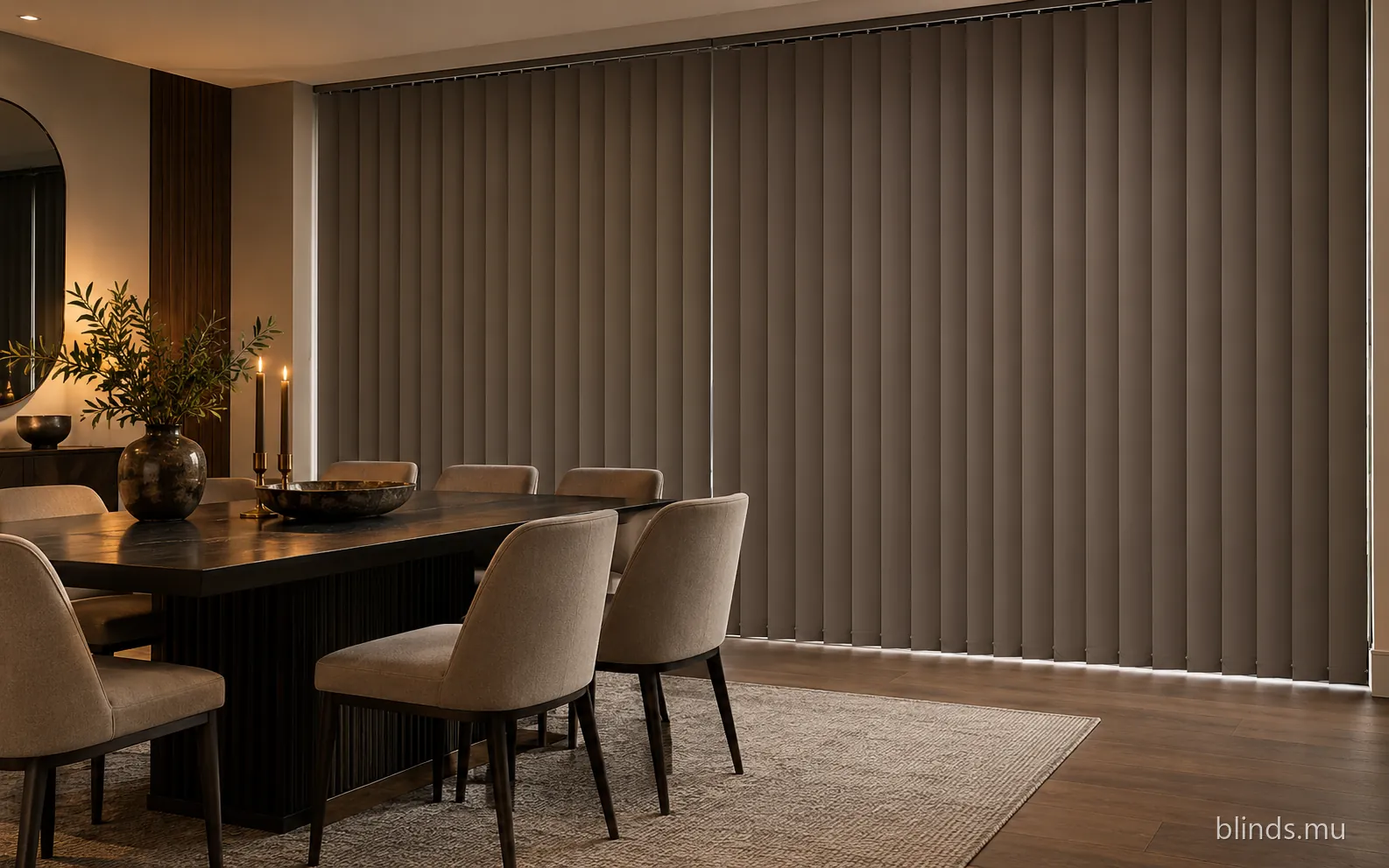 Dining room · Vertical blinds