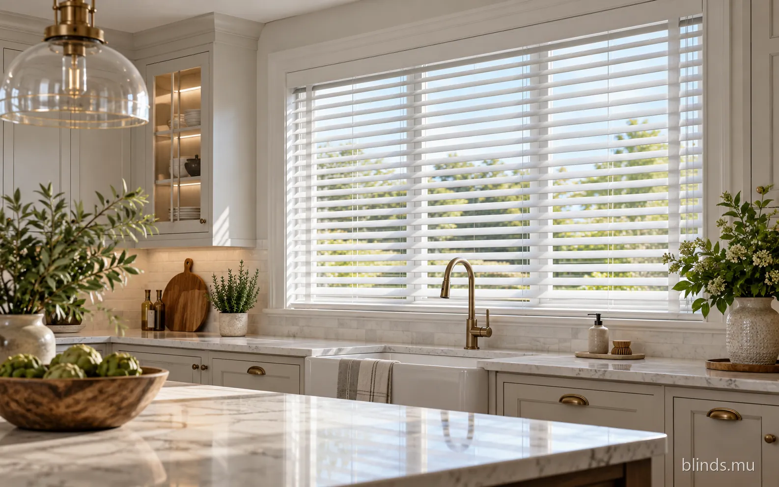 Kitchen · Wooden blinds