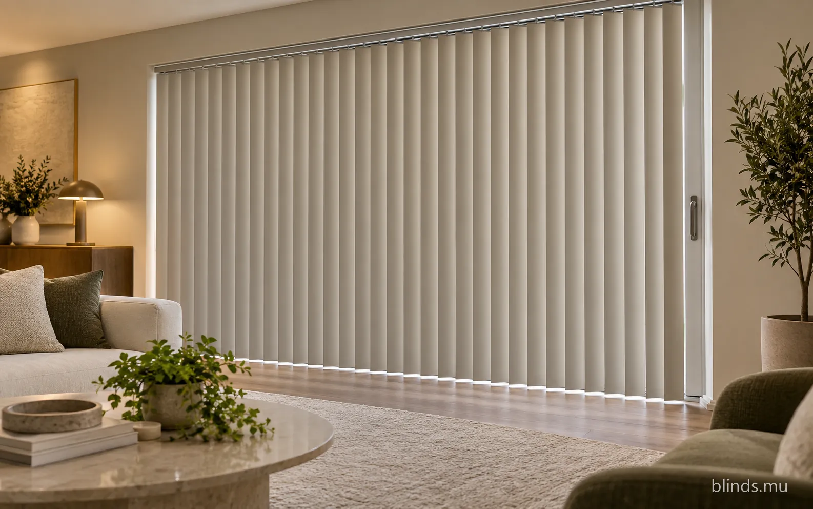 Living room · Vertical blinds